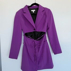 Purple Cutout Topshop Blazer Dress